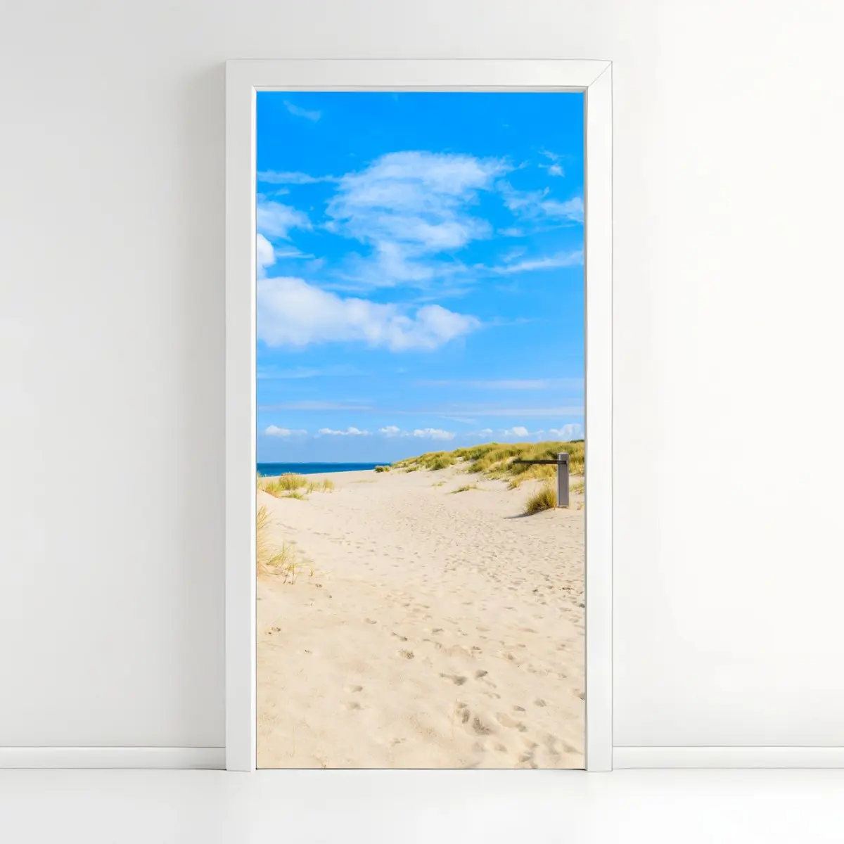 Türaufkleber ruhige dünen Sylt mit leuchtturm – Pixers®