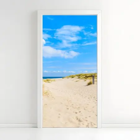 Türaufkleber ruhige dünen Sylt mit leuchtturm – Pixers®