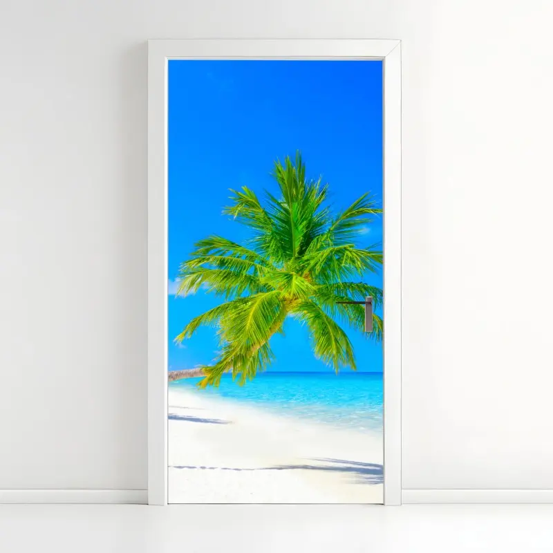 Türaufkleber traumhafte strandlandschaft auf den Malediven