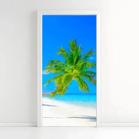 Türaufkleber traumhafte strandlandschaft auf den Malediven – Pixers®