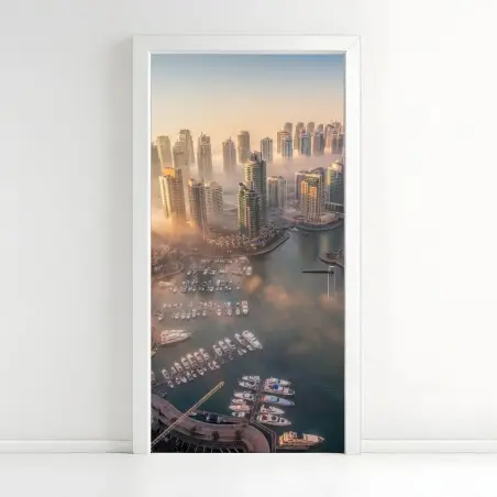 Türaufkleber Dubai marina sonnenuntergang – Pixers®