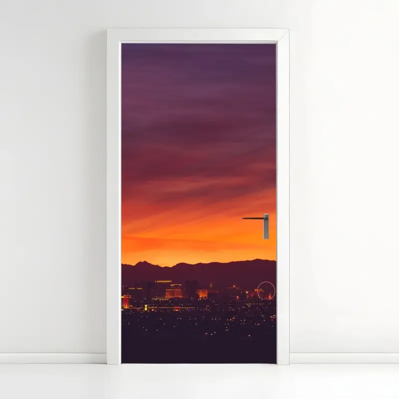 Türaufkleber Las Vegas sonnenuntergang skyline panorama