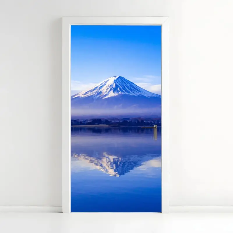 Türaufkleber Mount Fuji morgendliche reflexion über ruhigem see