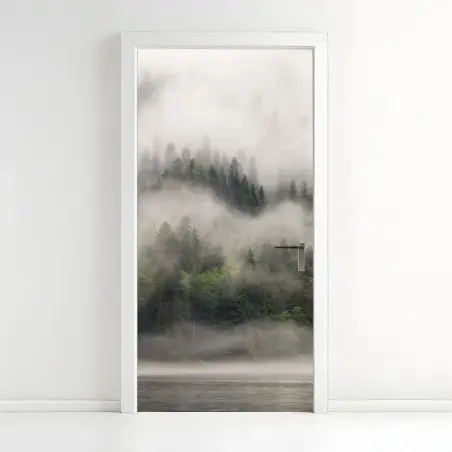 Türaufkleber nebliger küstenwald, British Columbia – Pixers®