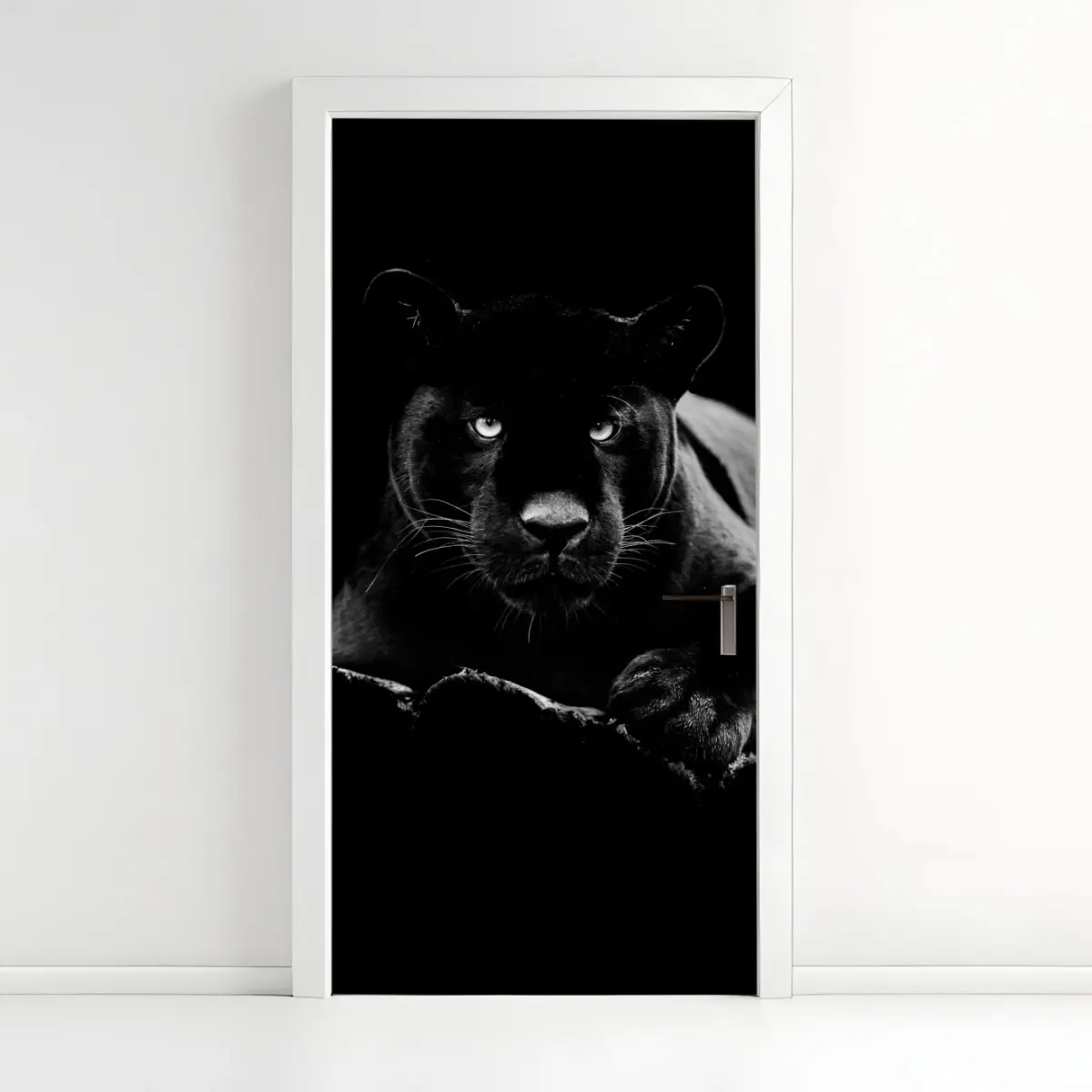 Türaufkleber majestätisches porträt eines schwarzen panthers – Pixers®