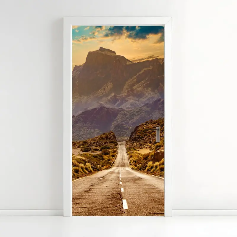 Türaufkleber straße in die berge auf Teneriffa