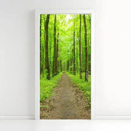 Türaufkleber ruhiger grüner waldweg – Pixers®