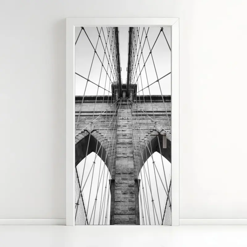 Türaufkleber monochrome hängebrücke aus grafischer perspektive