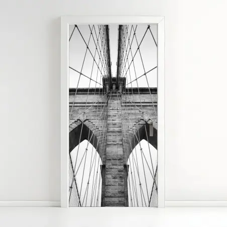 Türaufkleber monochrome hängebrücke aus grafischer perspektive – Pixers®