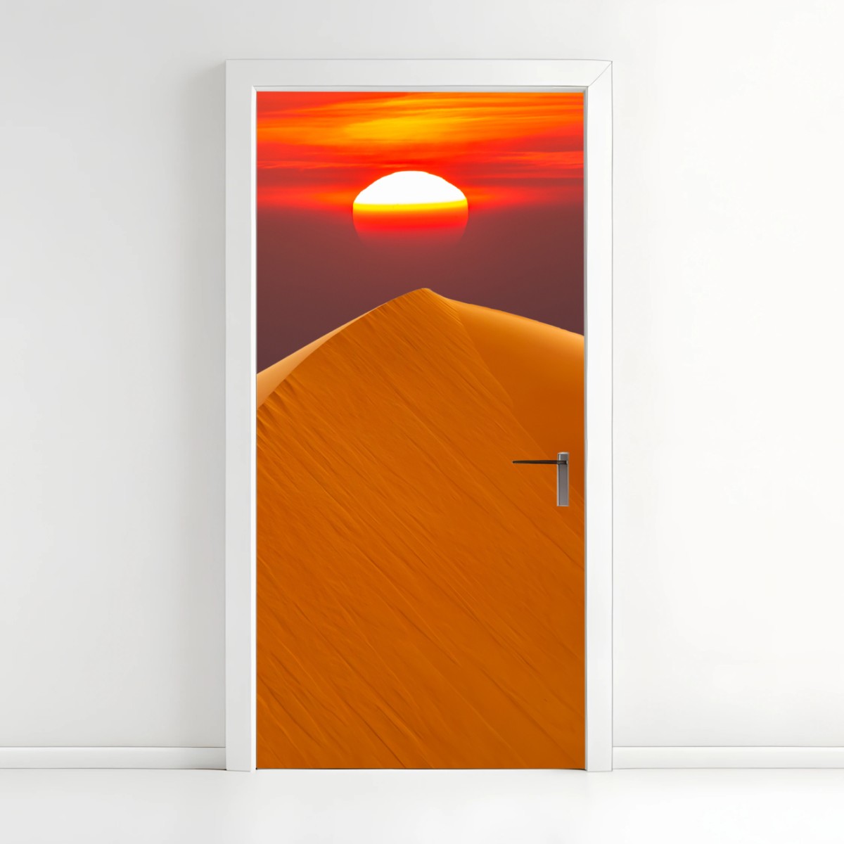 Türaufkleber goldener sonnenuntergang über sanddünen – Pixers®