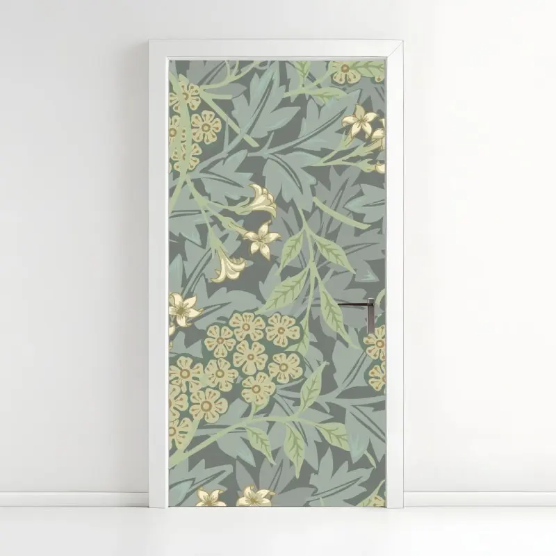 Türaufkleber vintage botanisches blumenmuster