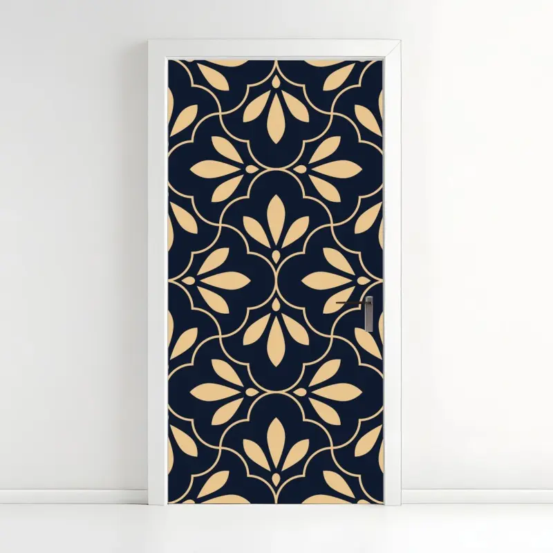 Türaufkleber marineblau-beige ornament