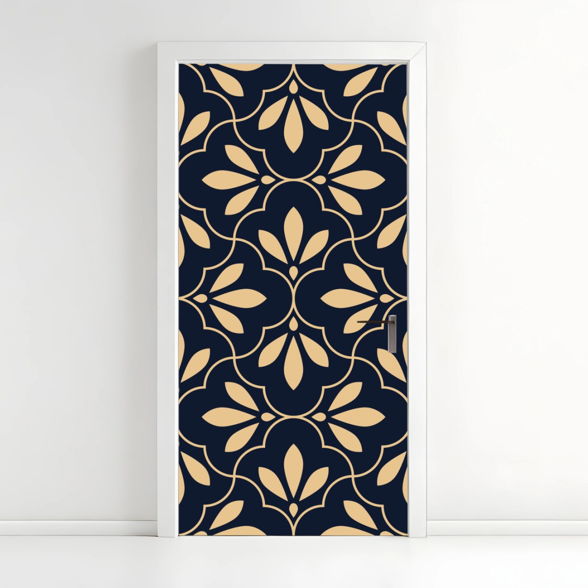 Türaufkleber marineblau-beige ornament – Pixers®