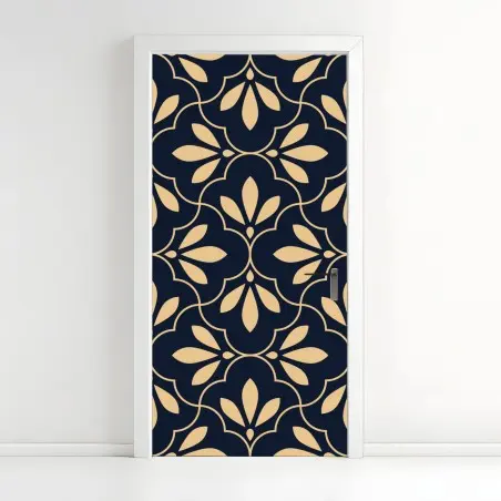 Türaufkleber marineblau-beige ornament – Pixers®