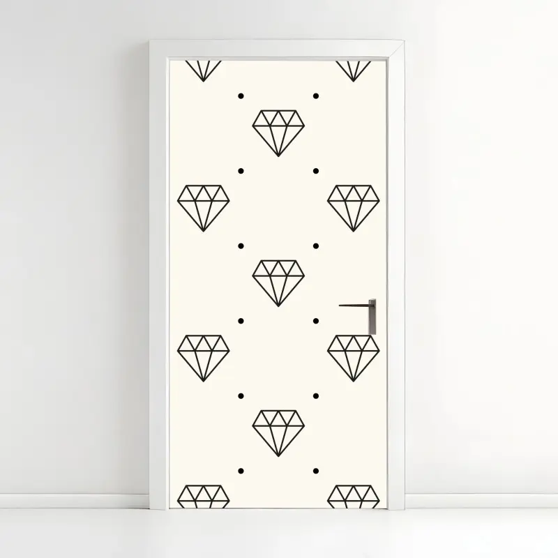 Türaufkleber minimalistisches diamantenmuster mit punkten
