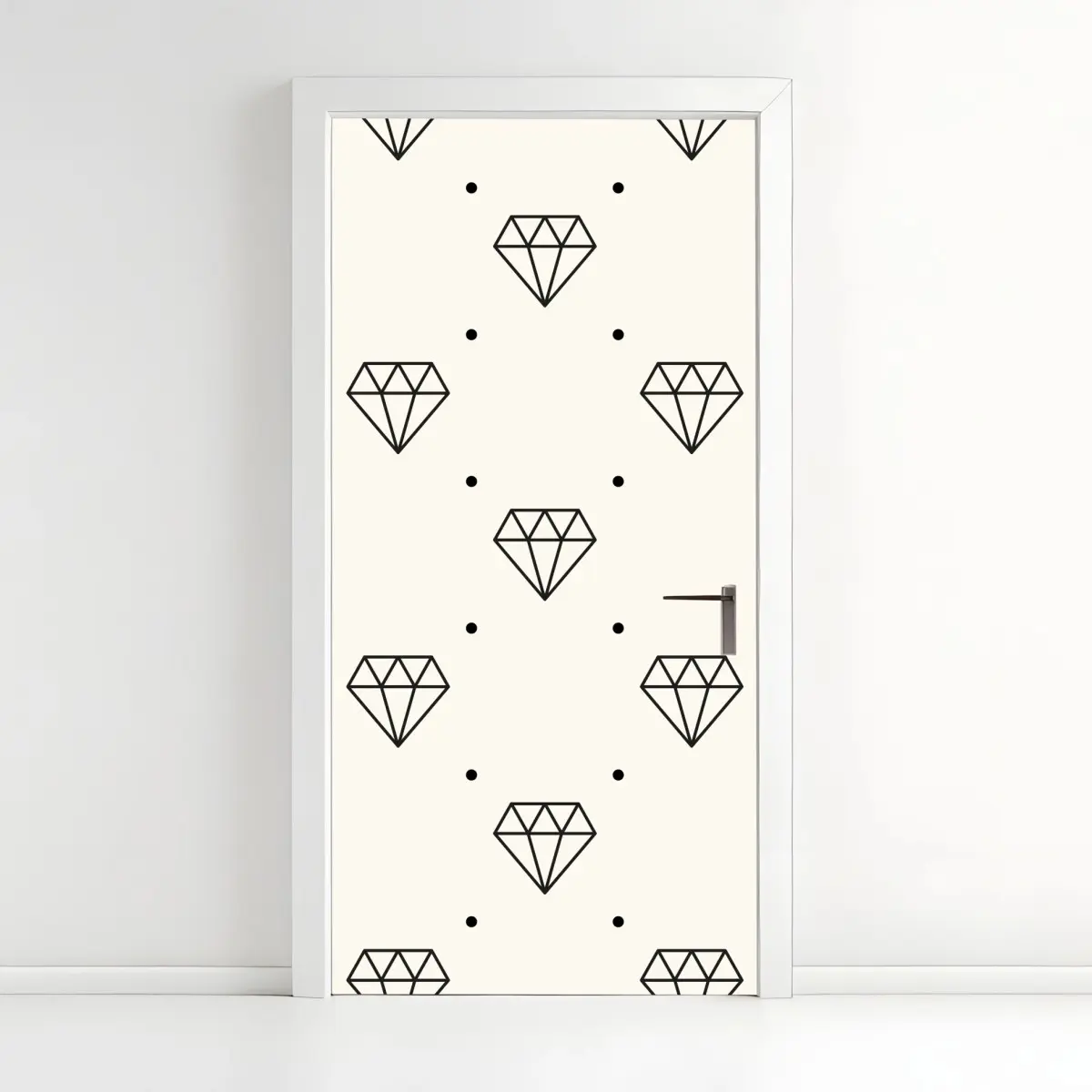 Türaufkleber minimalistisches diamantenmuster mit punkten – Pixers®