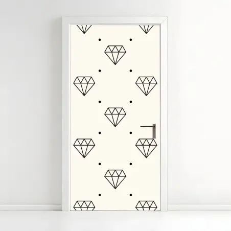 Türaufkleber minimalistisches diamantenmuster mit punkten – Pixers®