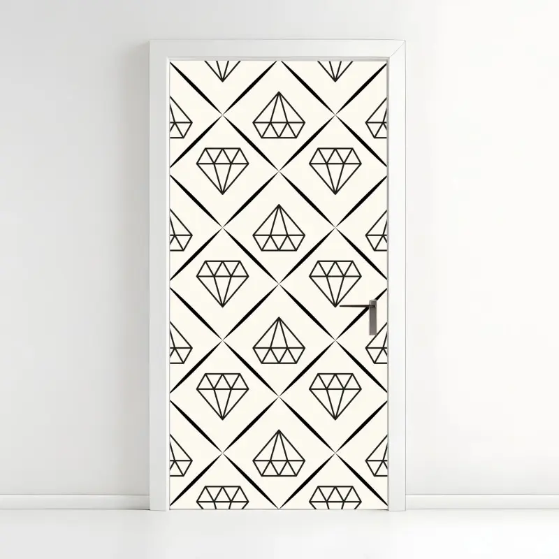 Türaufkleber geometrisches diamantmuster