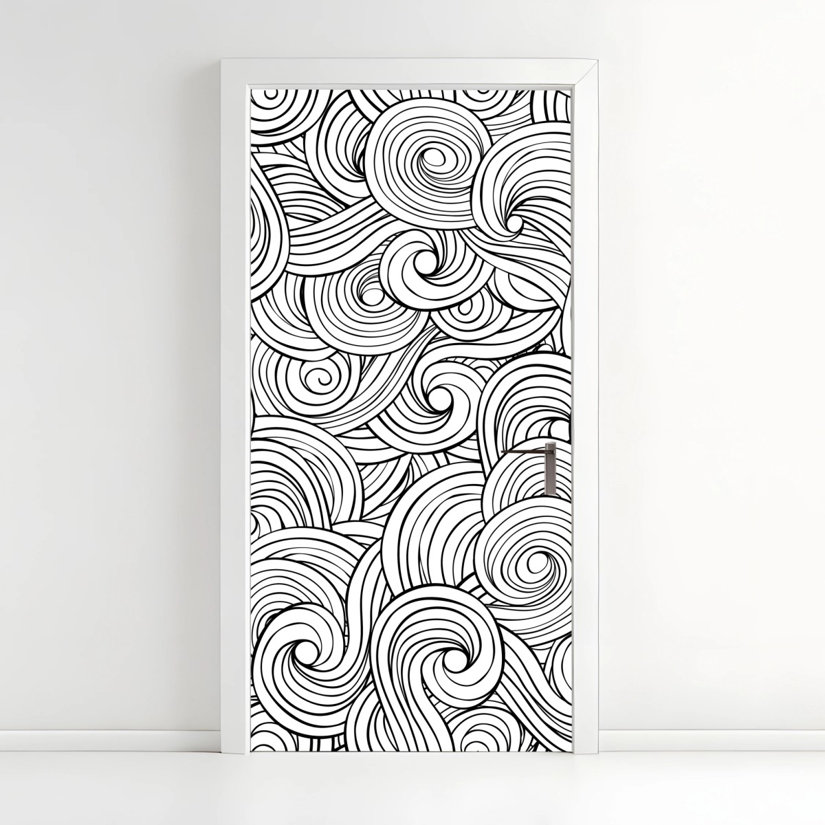 Türaufkleber schwarzweißes spiralmuster – Pixers®