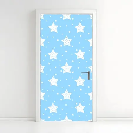 Türaufkleber weiche blaue sterne für das kinderzimmer – Pixers®