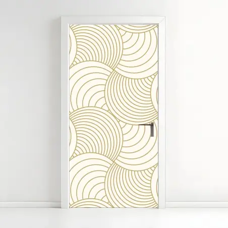 Türaufkleber goldenes art deco kreismuster – Pixers®
