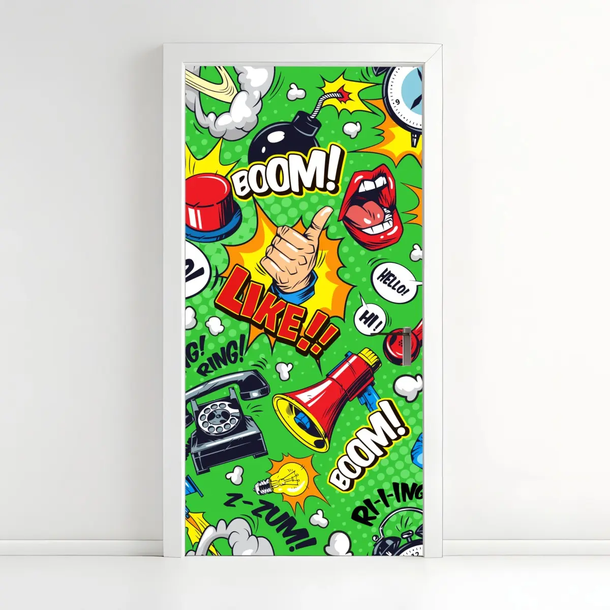 Türaufkleber comic pop-art explosionsmuster – Pixers®