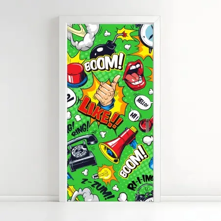 Türaufkleber comic pop-art explosionsmuster – Pixers®