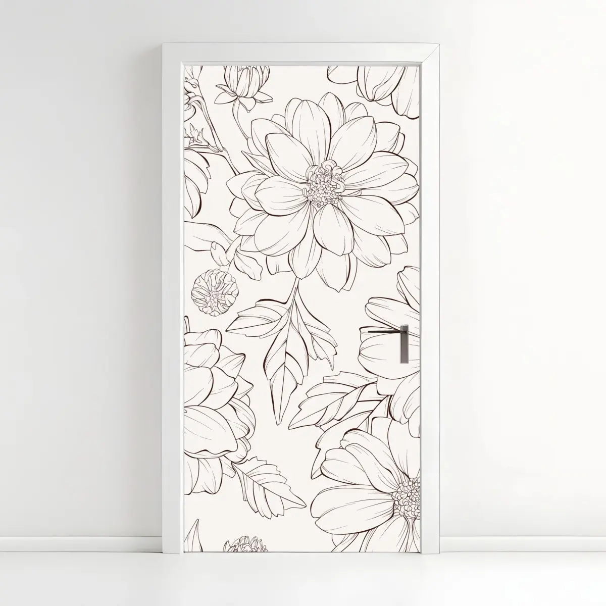 Türaufkleber zartes botanisches blumenmuster – Pixers®