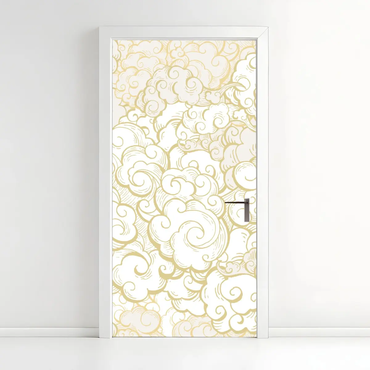 Türaufkleber goldenes ornamentales wolkenmuster – Pixers®
