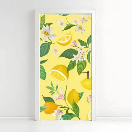 Türaufkleber zitronenblüten botanisches muster – Pixers®