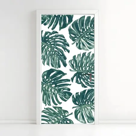 Türaufkleber monstera blatt botanisches muster – Pixers®