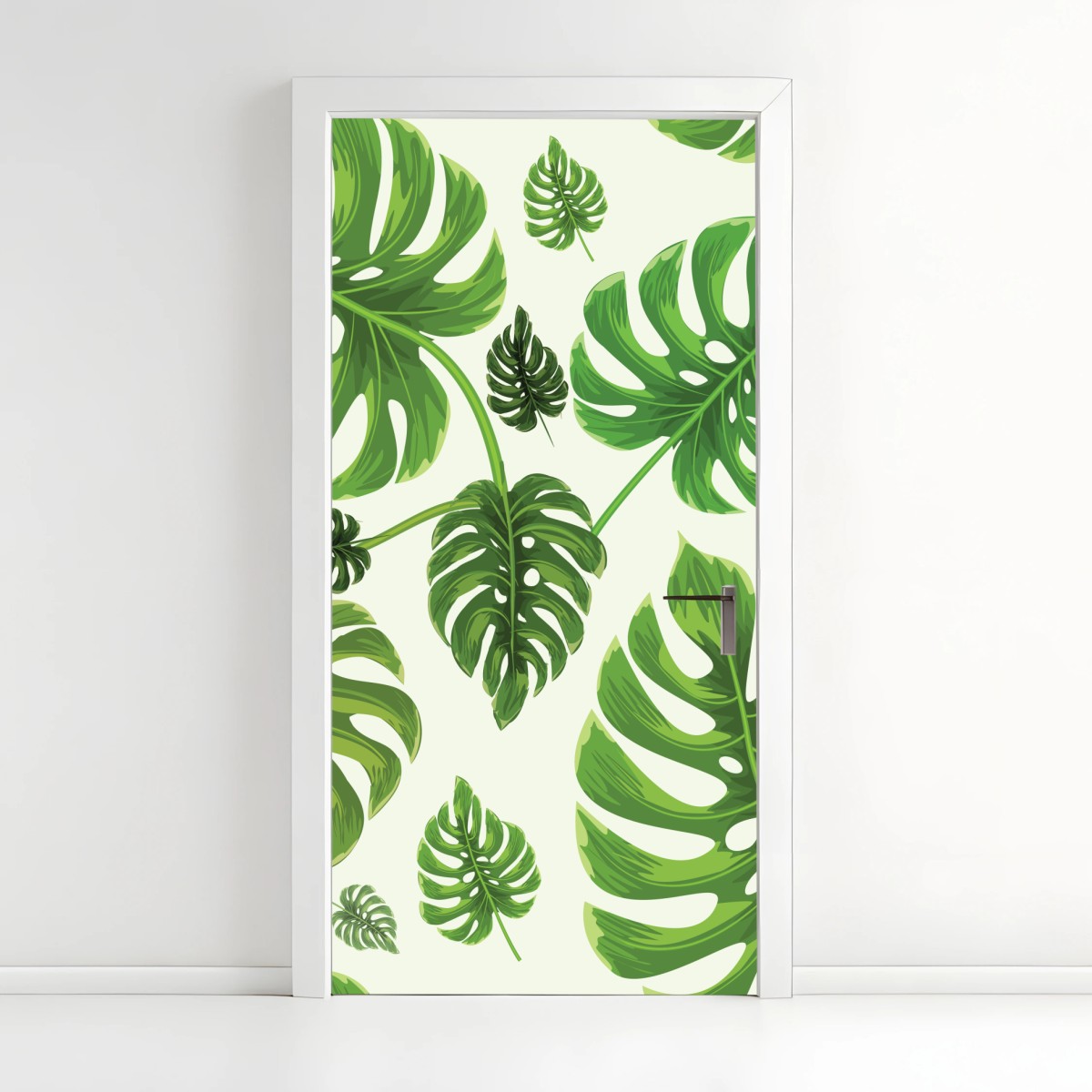 Türaufkleber tropisches monstera-blattmuster – Pixers®