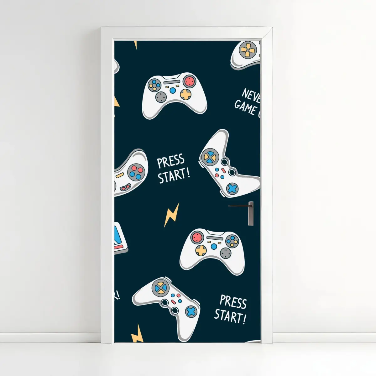 Türaufkleber retro-muster mit gamepads – Pixers®