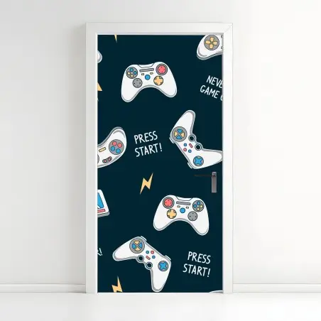 Türaufkleber retro-muster mit gamepads – Pixers®