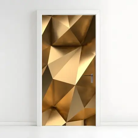 Türaufkleber goldene geometrische facetten – Pixers®