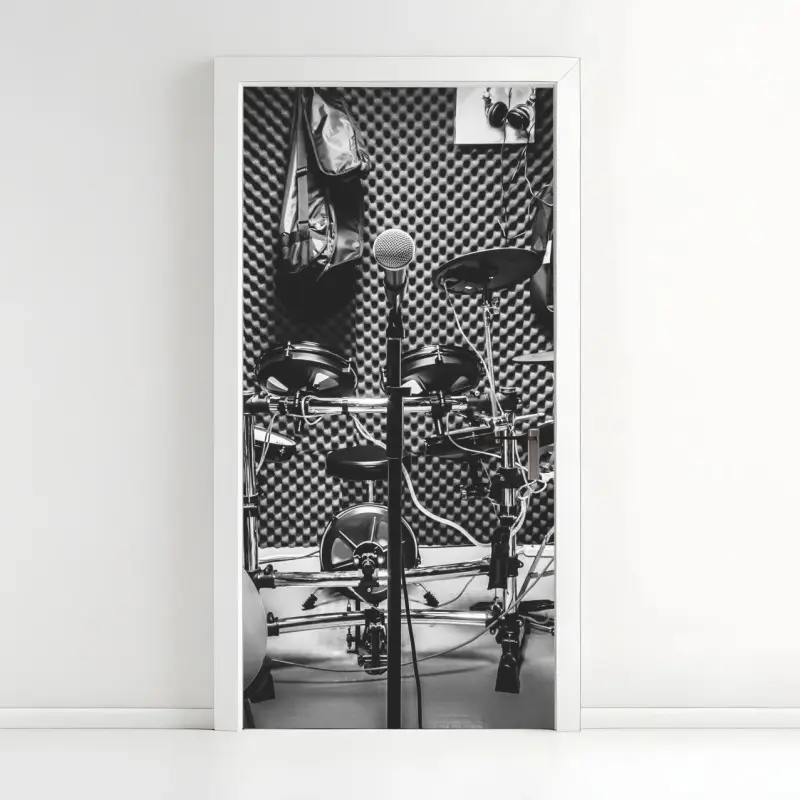 Türaufkleber monochromes musikstudio