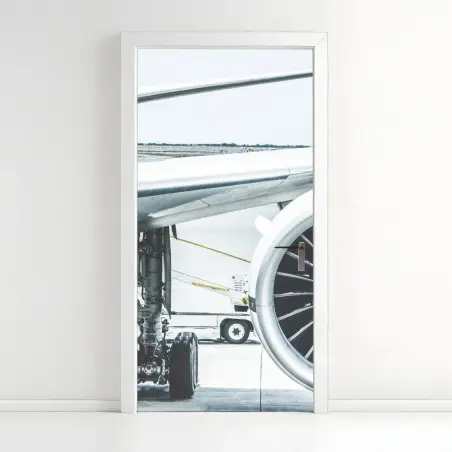 Türaufkleber nahaufnahme triebwerk am terminal – Pixers®