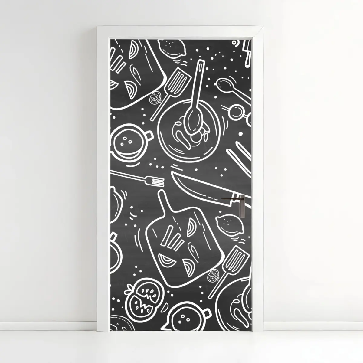 Türaufkleber küchen tafel-doodle-muster – Pixers®