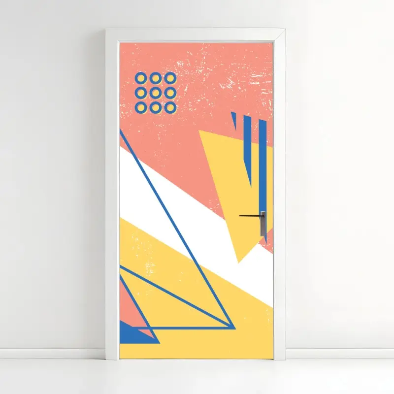 Türaufkleber pastellfarbene geometrische komposition