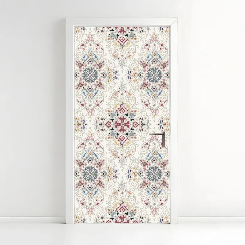 Türaufkleber ornamentales vintage-damastmuster
