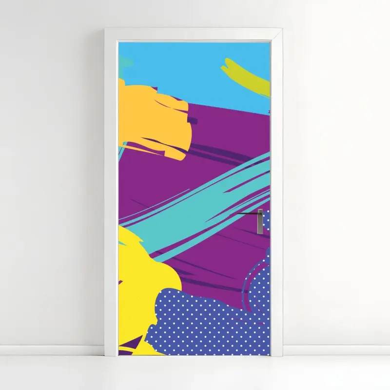 Türaufkleber lebendige abstrakte pop-art komposition