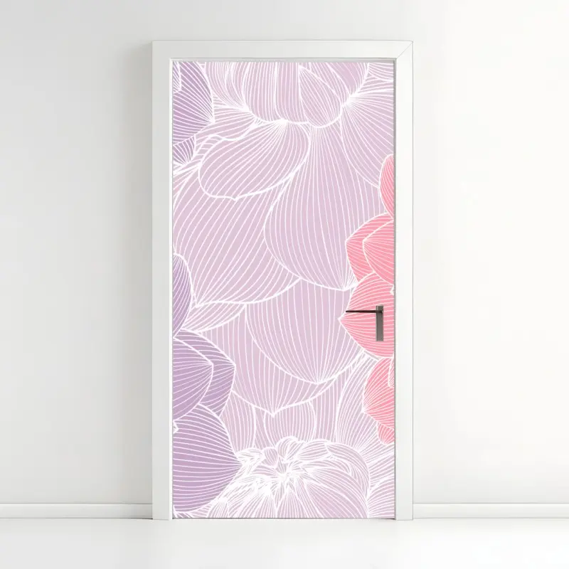 Türaufkleber zartes pastell blumenmuster