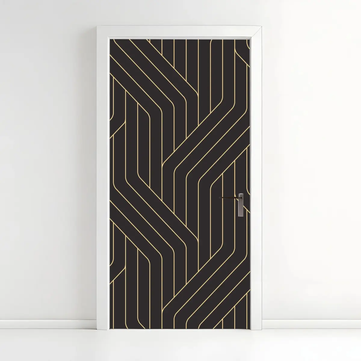 Türaufkleber geometrisches art deco muster in schwarz und gold – Pixers®