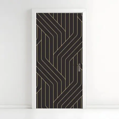 Türaufkleber geometrisches art deco muster in schwarz und gold – Pixers®