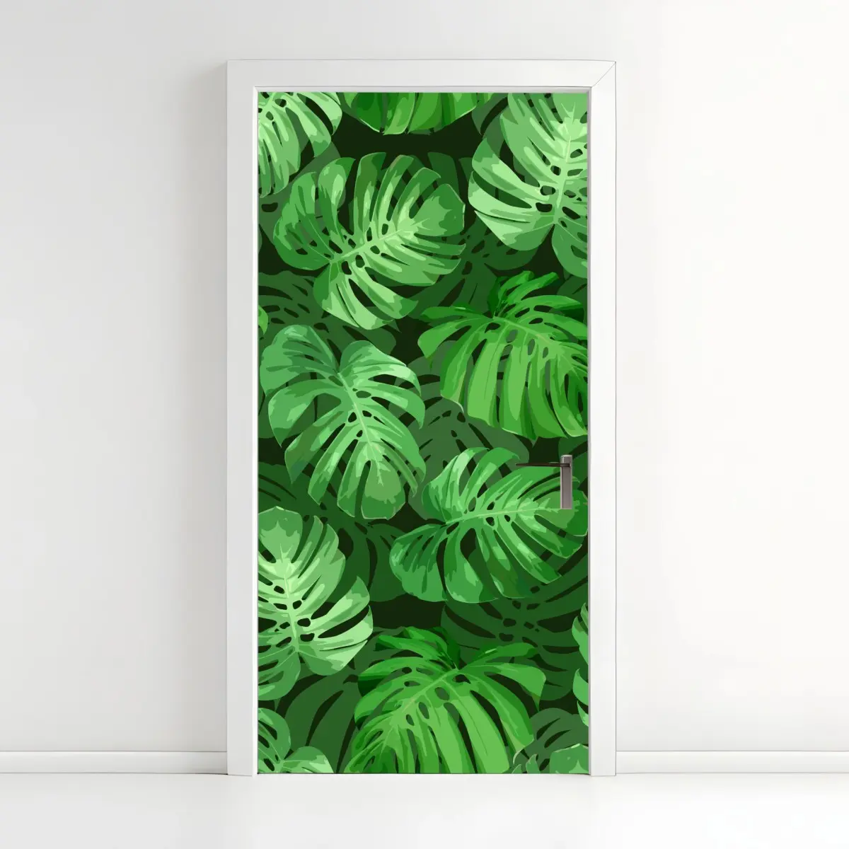 Türaufkleber tropisches monstera-blattmuster – Pixers®