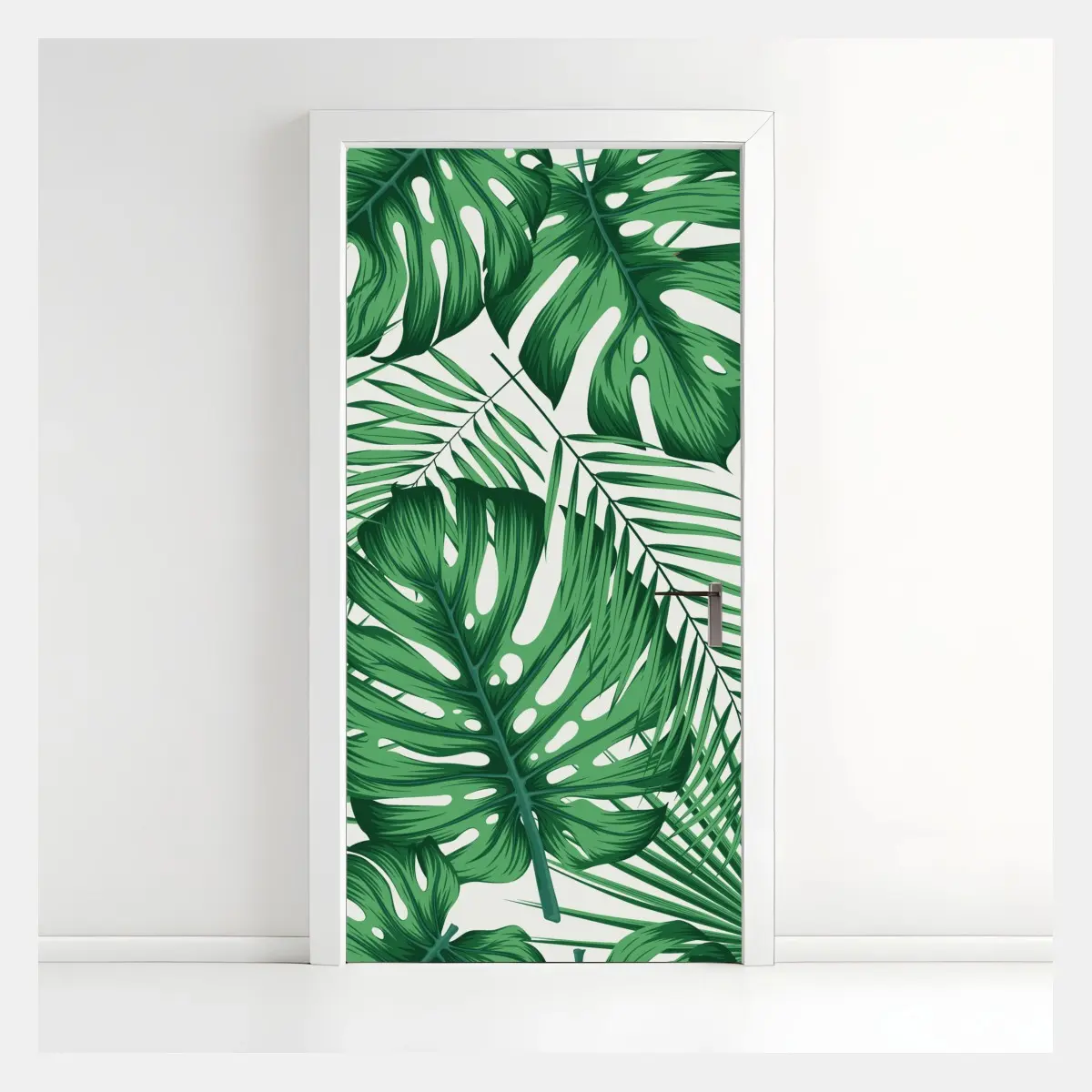 Türaufkleber tropisches monstera- und palmblättermuster – Pixers®