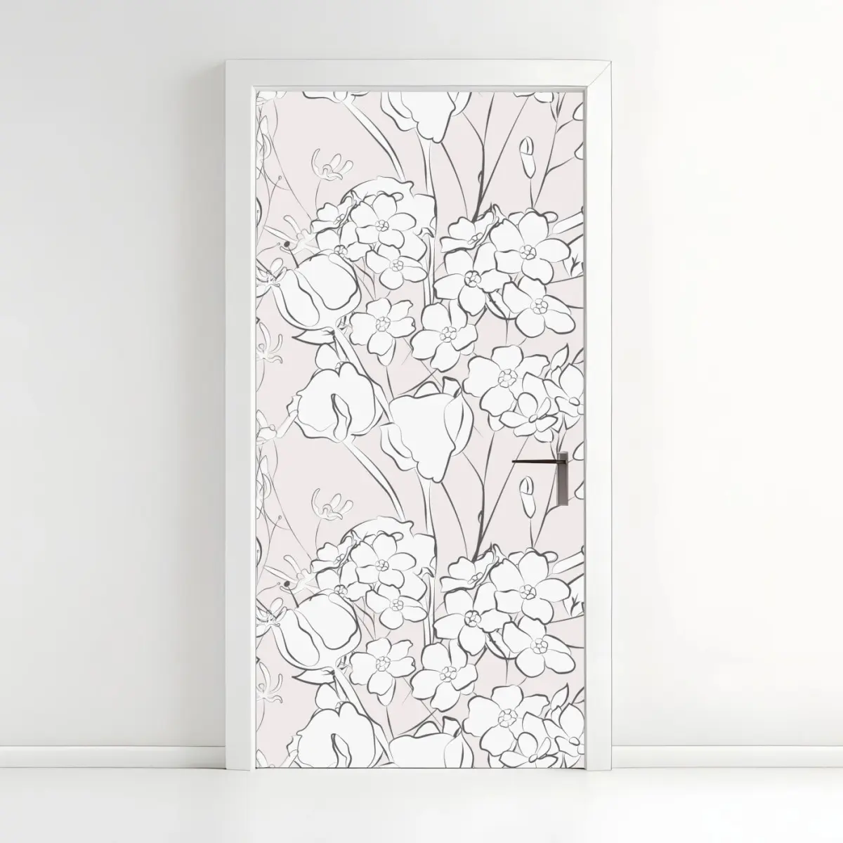 Türaufkleber zartes pastellblumenmuster – Pixers®