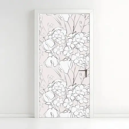 Türaufkleber zartes pastellblumenmuster – Pixers®