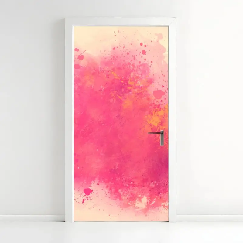 Türaufkleber lebendige rosa aquarellspritzer