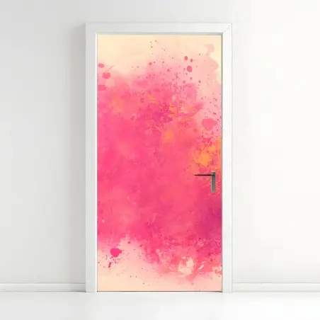 Türaufkleber lebendige rosa aquarellspritzer – Pixers®
